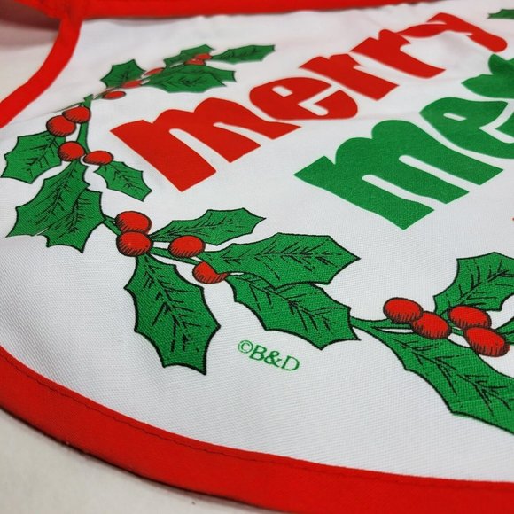 Vintage Half-Apron Merry Merry Christmas B&D Kitchen Works Made in USA - Picture 3 of 5